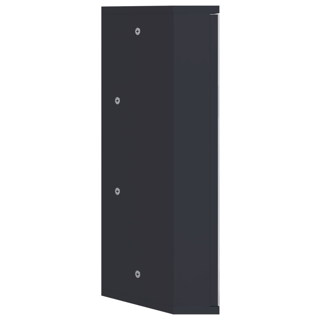 Corner Mirror Cabinet Gray 30 X 24 X 60 Cm