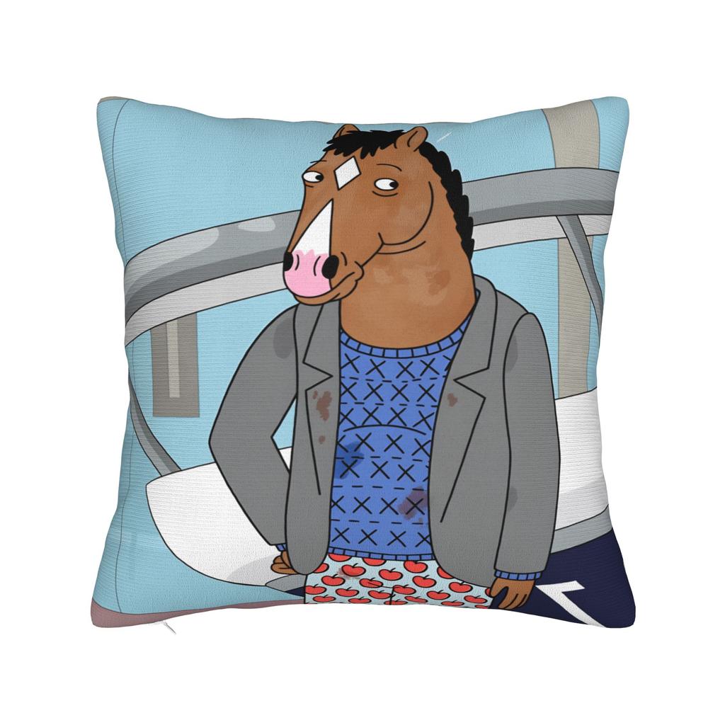 Pillow Case Anime B-BoJack H-Horsemans Soft Pillow Cover For Sofa Couch Bed Living Room Cute Funny Pillowcases