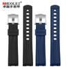 For Omega New Seamaster 300 Universe 007 Curved End Fluorous Rubber Silicone Watchband 20mm 22m Watch Soft Strap Men Replacement