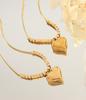 Korean Trendy Love Heart Snake Bone Chain Women's Non-Fading Versatile Peach Heart Pendant Necklace