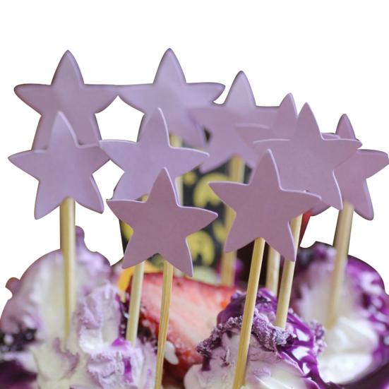 10Pcs Glitter Star Cupcake Cake Topper Party Supplies Birthday Wedding Decor