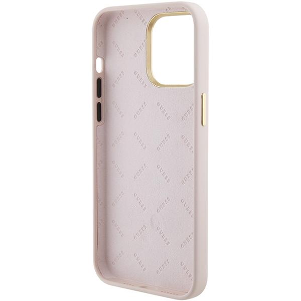 Guess Guhcp15Xm4Dgpp Iphone 15 Pro Max 6.7 Jasnoróżowy/Pink Hardcase Silicone Logo Strass 4G