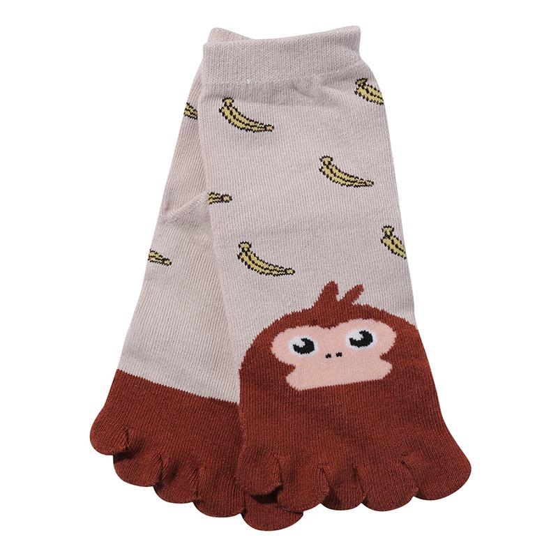 Kids Toe Socks Cute Cartoon Animal Dog Cat Ankle Crew Five Finger Socks for Girls and Boys