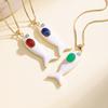 Nidin Hot Sale White Enamel Fish Pendant Necklace For Women Ocean Animal Charm Clavicle Chain Boho Summer Beach Jewelry Gifts