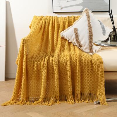 Pletená přehozová deka se střapci Bublinkové texturované lehké přehozy pro potah na gauč Home Decor