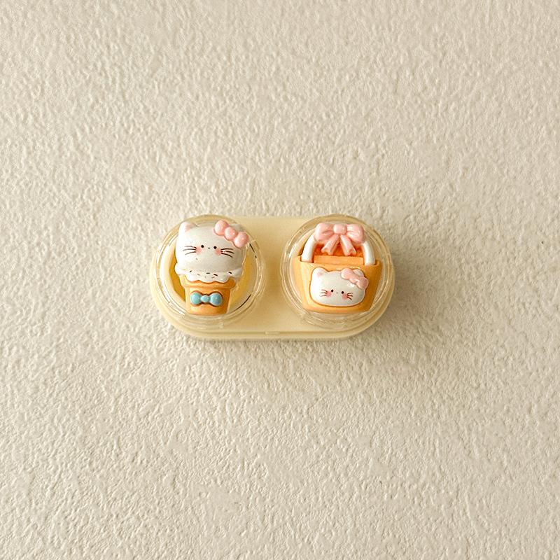 1pc Mini Contact Lens Case for Eyes Travel Kit Holder Cartoon Cute Cosmetic Contact Lenses Case Box Container Travel Accessaries