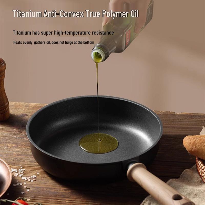 Lightweight Non-Stick Titanium Wok for Induction Cookers - Ideal for Frying Steak & Eggs