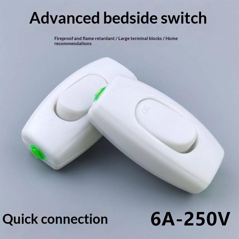 1Pc Light Switch For Home Classic White Inline On/Off Table Bedside Lamp Desk Light Cord Cable Switches Electrical Accessories