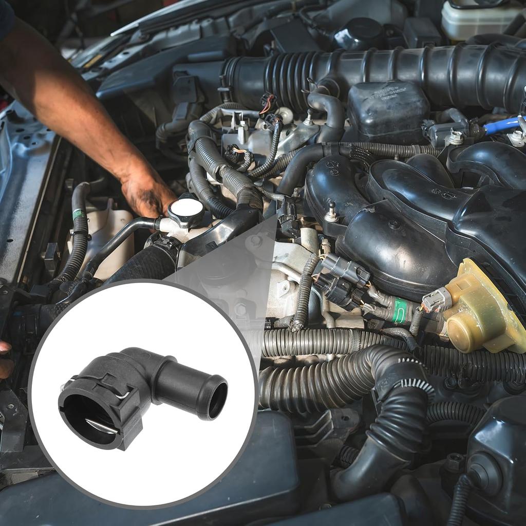 Upper Radiator Coolant Hose Connector Pipe No.1K0122291H - Car Interior Heater Hose Connector - for Volkswagen Passat 2012-2014 Plastic Black 1 Pc