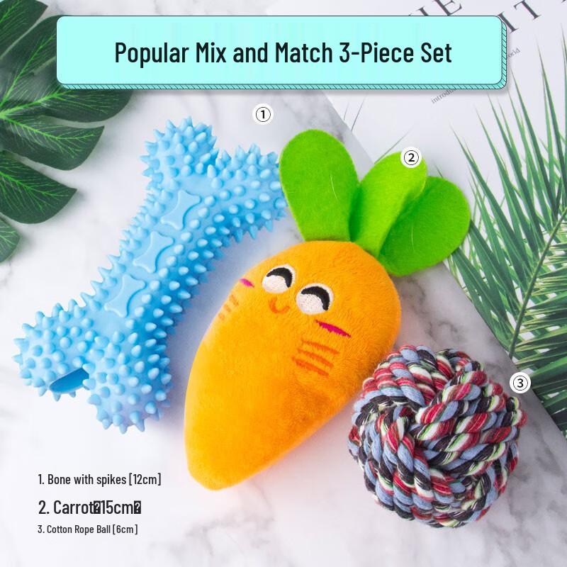 Deer Color Mix 3-Piece Sounding Dog Toy Set