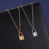 Versatile Lock Pendant Necklace: Exquisite European & American Style, Niche Design Clavicle Chain In Stainless Steel.