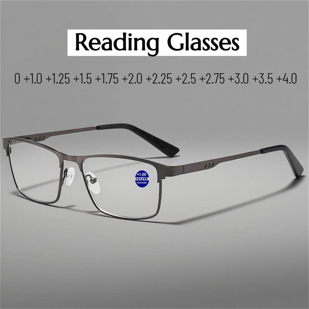 Quality Metal Presbyopia Glasses with Spring Leg Reading Glasses Business Eyeglasses for Man Classic Square Hyperopic Eyeglasses