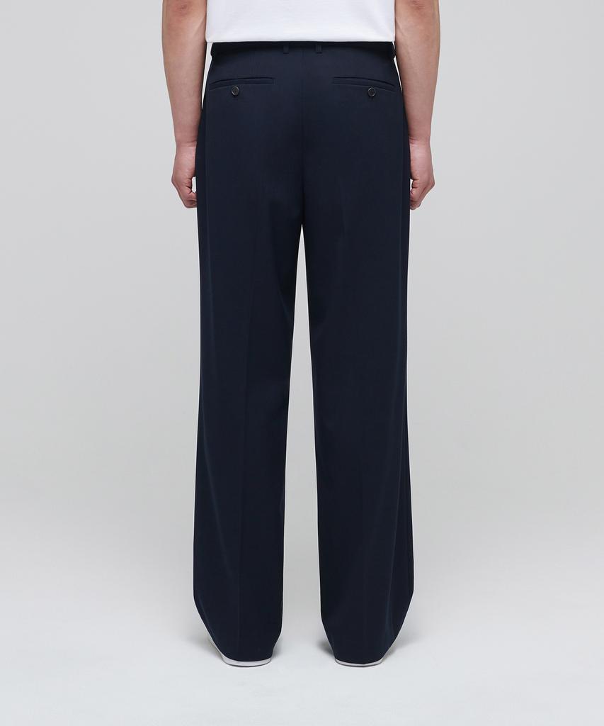 MUSINSA STANDARD Lightweight Real Wide Hidden Banding Slacks [Navy]