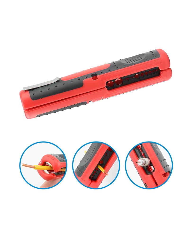 Multifunctional Cable Wire Stripper Cutter Pliers Hand Tool Hardware Tool Portable Anti-skid Handle Strip Pen Clip