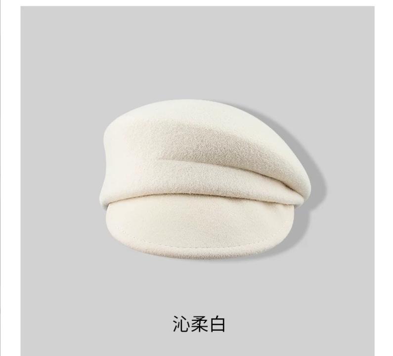 Fever~ black woolen newsboy hat children autumn and winter French cap showing face little beret top hat