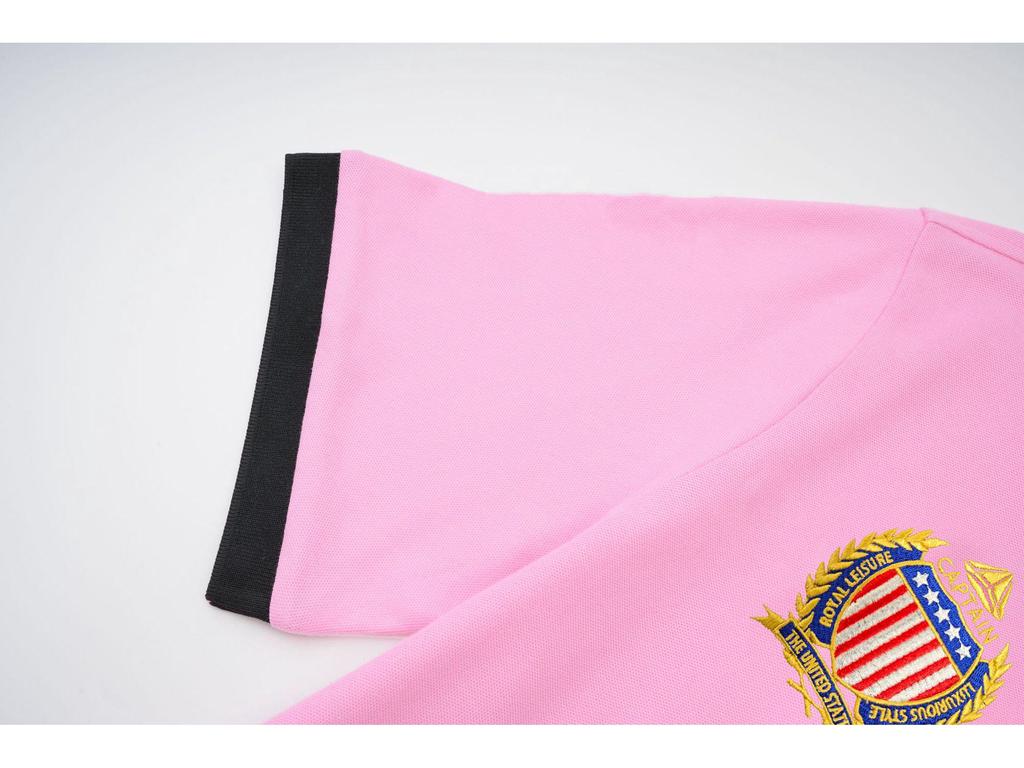 Pánské klasické růžové polo tričko s krátkým rukávem – neformální bavlněné tričko s klopou slim fit, k dispozici velké velikosti