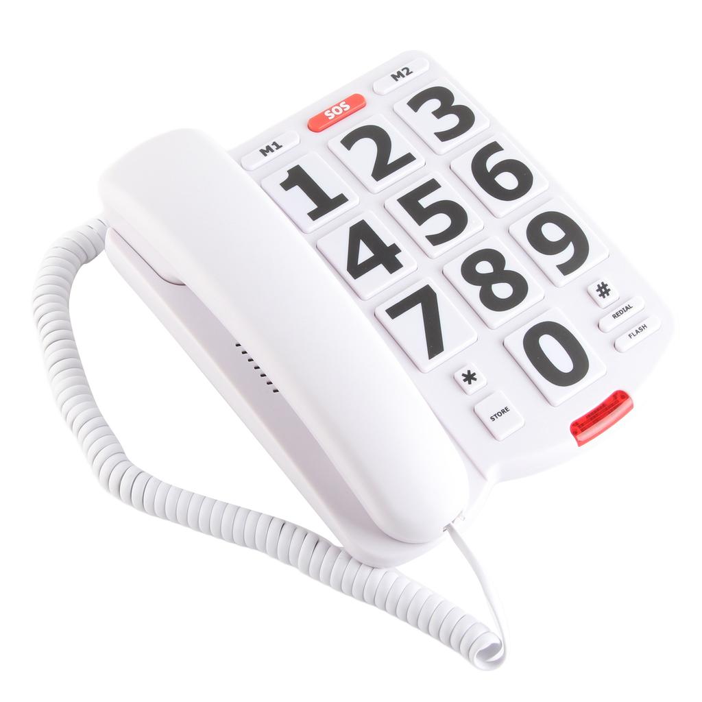 Téléphone Fixe pour Personnes Âgées avec Gros Boutons Téléphone Filaire pour Personnes Âgées Malentendantes