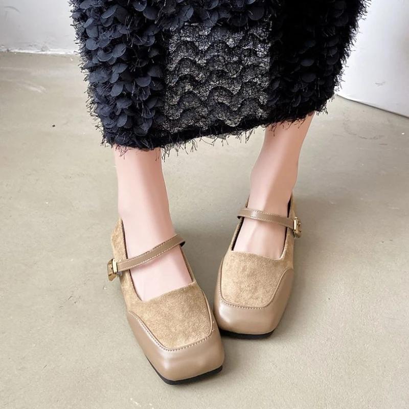 Fashion Ladies Footwear Gothic Mary Jane Women's Flat Shoes Japanese Style Lolita Square Toe High Quality Fashion Spring Beau Today Shoe