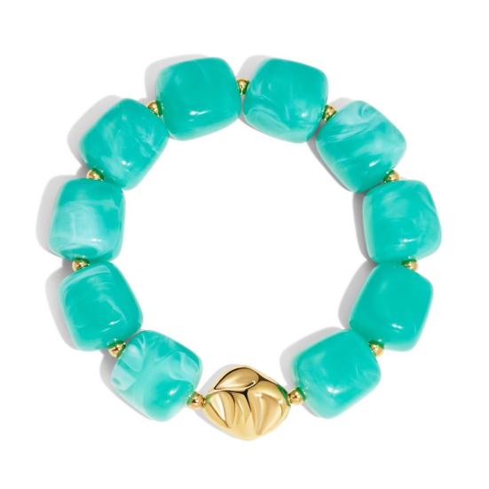 Boho Beaded Bracelets Colorful Acrylic Beads Bracelets Adjustable Length Lightweight Bracelets Lightweight Jewelry for Women Girls Daily Wear