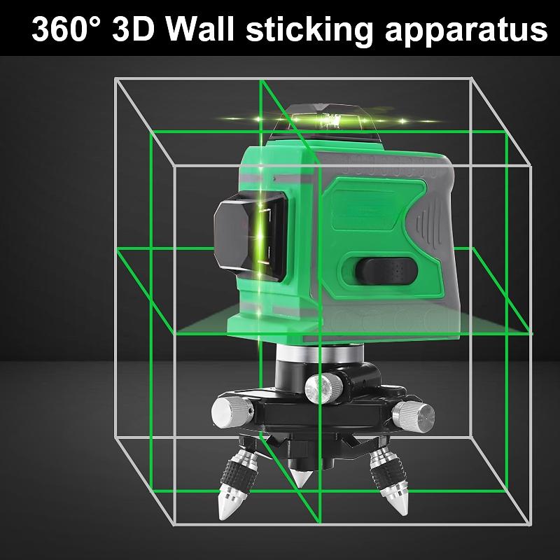 12 Line Laser Level 3D Green Light Auto Self Leveling 360 Rotary Measure Horizontal Vertical Cross Self-Leveling 635nm