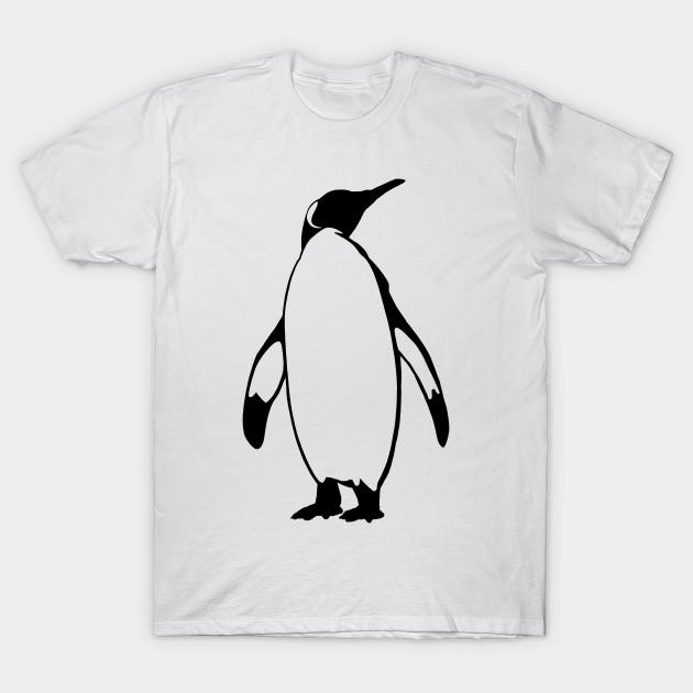 Men Black Print T-shirt Penguin Black Silhouette Animal Pet Cool Style No-Cut Transfer Paper Print Cotton Tshirt M белый
