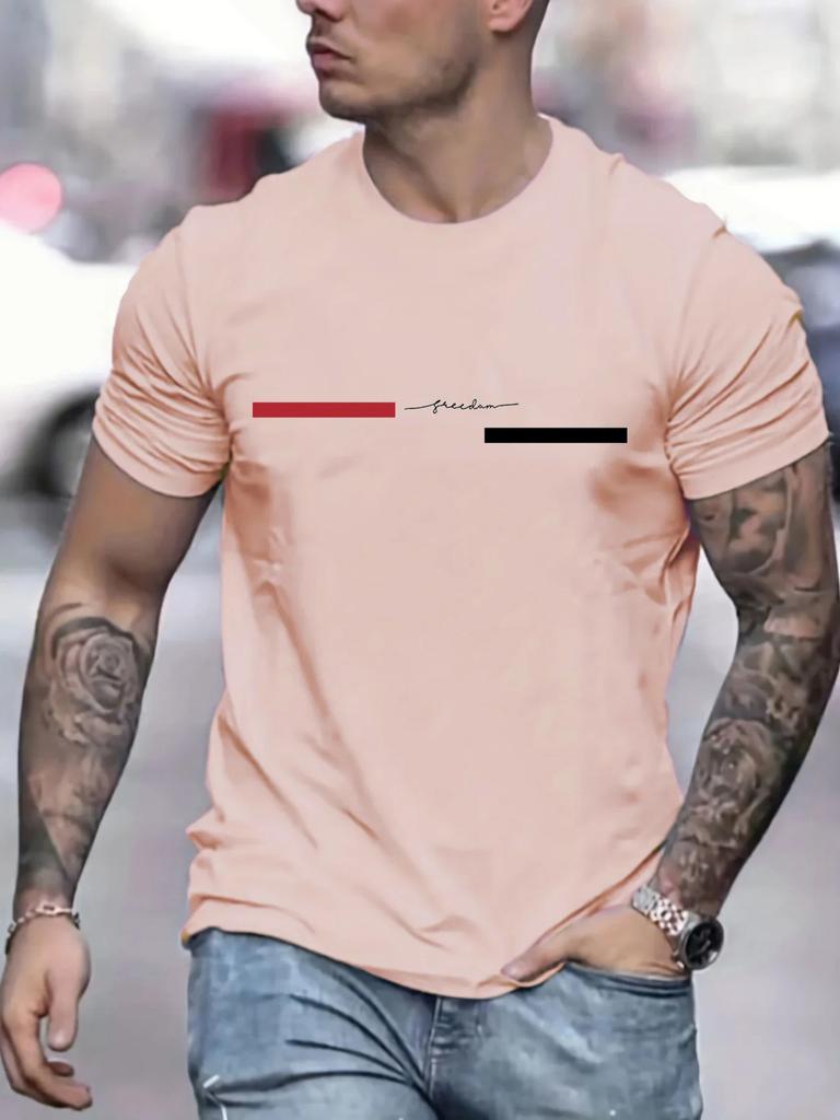 Man short sleeve T-shirt Letter Print Round Neck Breathable Streetwear Oversized Tee Casual Fashion High quality Clothing