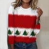 2025 Autumn & Winter Women's New Casual Crew Neck Long Sleeve Top 3D Christmas Pattern Ideal Halloween Christmas Gift