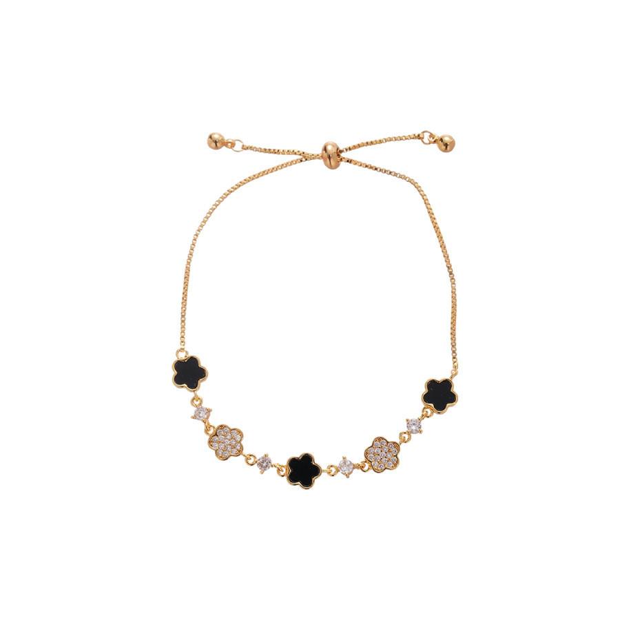 Corrente Elegante com Pingente de Flor de Acetato e Zircônia Para Presente de Mulher