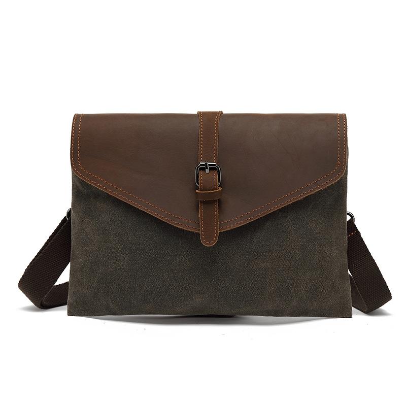 New Retro Handbag, Men's Trendy Handbag, Men's Envelope Bag, Waterproof Canvas Single Shoulder Crossbody Small Bag