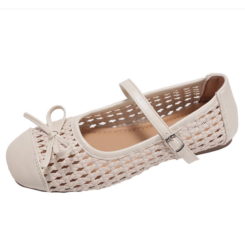 Retro silver French flat Mary Jane shoes women's 2025 new summer skirt versatile non-slip cool single shoes