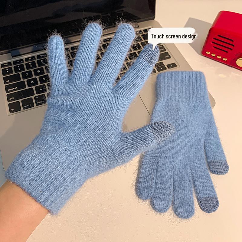 Korean Winter Touchscreen Knitted Gloves - Stylish Windproof Warmth for Women and Students