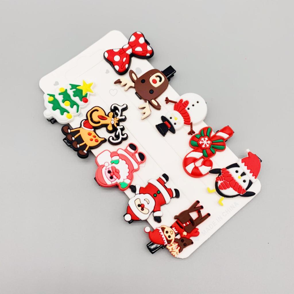Christmas Cartoon Hair Clips for Girls: New Year Side Clips for Baby and Kids