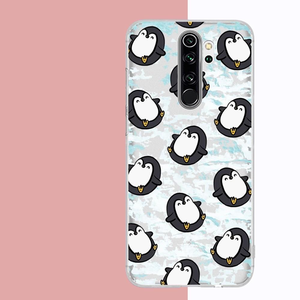 Penguin Kawaii Cartoon Phone Case For Samsung S 20 21 22 23 for Redmi Note7 8 9 10 for Huawei P20 30 40 Clear Case