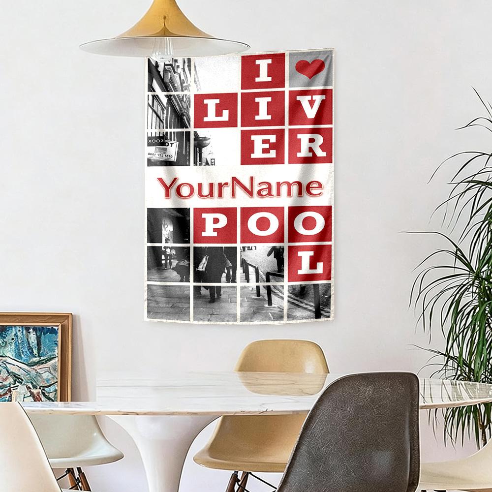 Liverpool Custom Your Name Wall Decor Tapestry Art For Pet Memorial Birthdaywedding Party Backdrop Family Gift