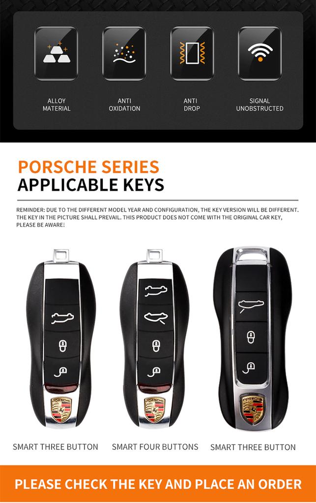 Leder Autoschlüssel Hülle Schutzhülle für Porsche Panamera Spyder Carrera Macan Boxster Cayman Cayenne 911 718 Zubehör