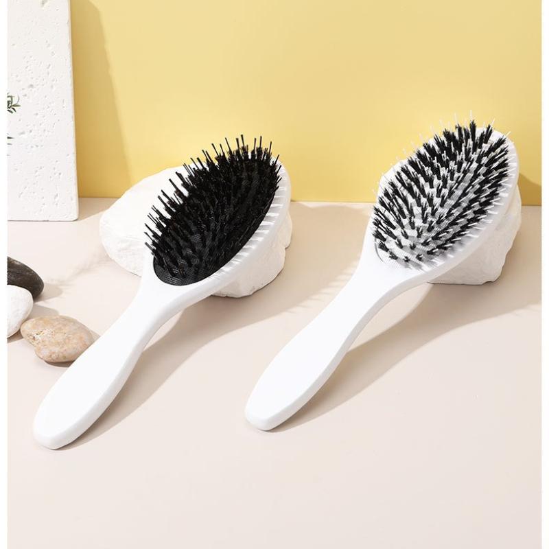 1pcs Soft Boar Bristle Cushion Hair Brush, Anti-static & Anti-frizz Massage Comb for Hair Care and Styling, All Hair Types