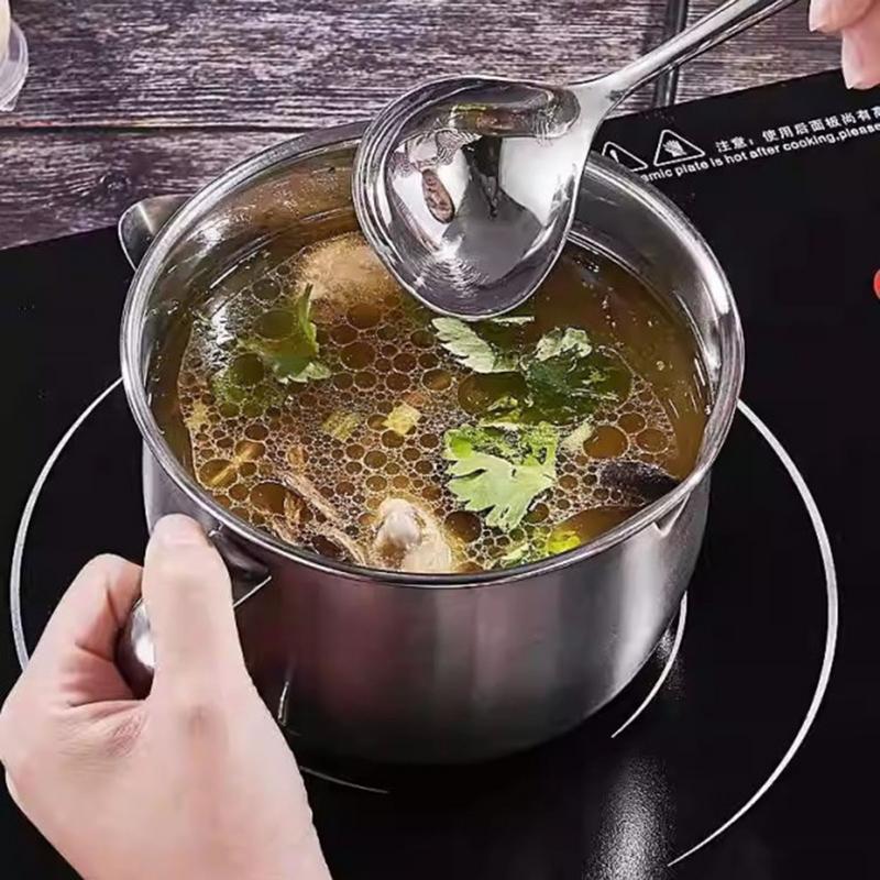 1200ML Multifunction Oil Soup Seperator Stainless Steel Gravy Oil Soup Separator Multipurpose Oil Strainer with Handle and lid