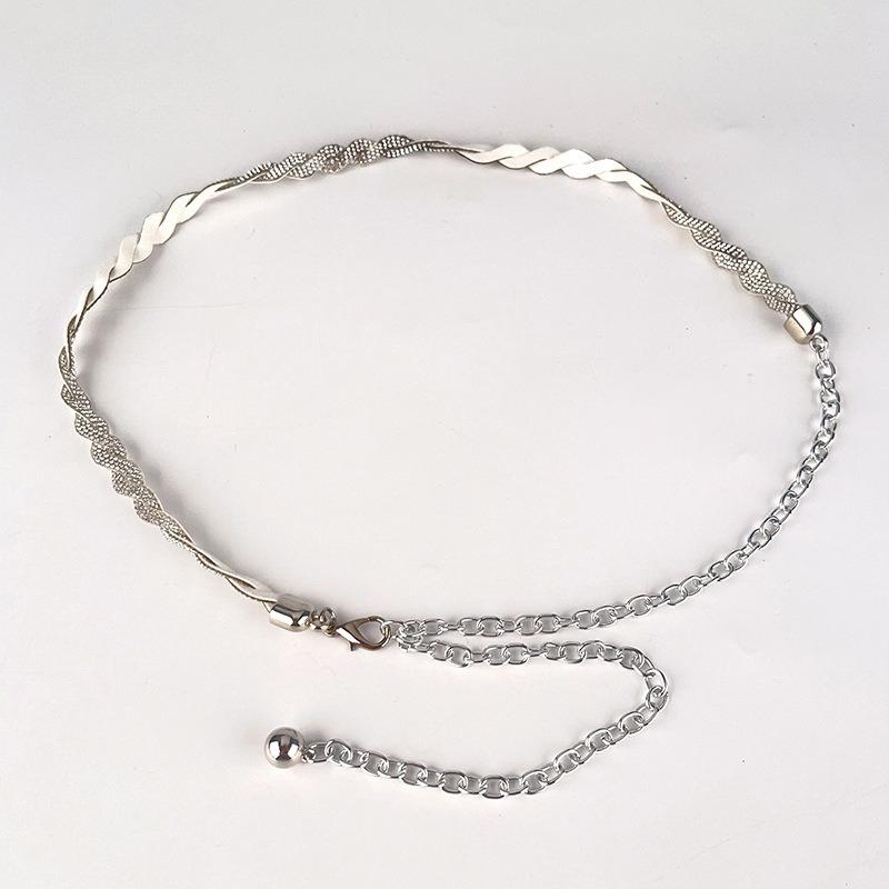 Small Fragrance Style Diamond-inlaid Women's Waist Chain Women's Belt Fashionable Women's Dress Skirt Decorative Diamonds