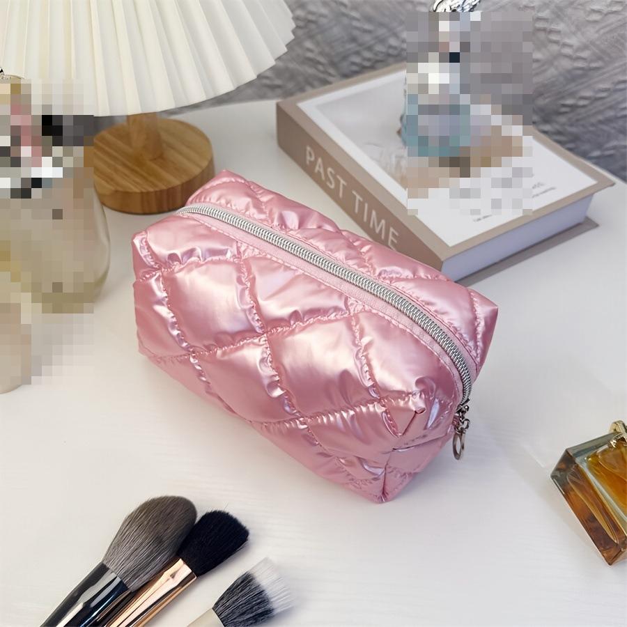 Waterproof Women Makeup Bag Handbag Travel Cosmetic Toiletry Storage Pouch Elegant Square Zipper Makeup Bag Case