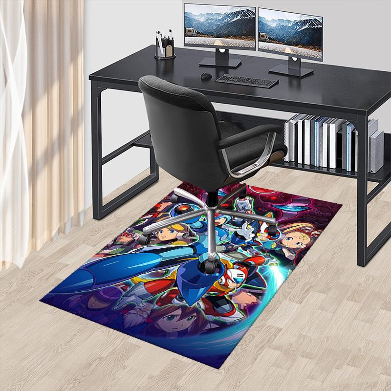 

1pc Mega Man Anime Cartoon Design Office Chair Mat Non-Slip Carpet for Home Decor, Suitable for All Seasons, Ideal as a Gift.Y064 60cm by 90cm