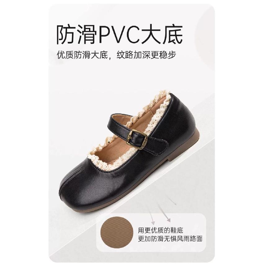 Girls' Leather Shoes Princess Style Spring and Autumn New Style Baby Girl Flats Spring and Autumn Little Girl Loafers Soft Sole
