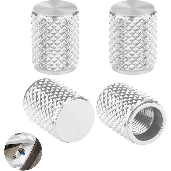 Tire Valve Stem Caps,4 pcs Universal Anodized Aluminum Tire Valve Caps with O-Ring Seal for Leak-proofing,Corrosion-Resistant, Dustproof,Durable.Fits