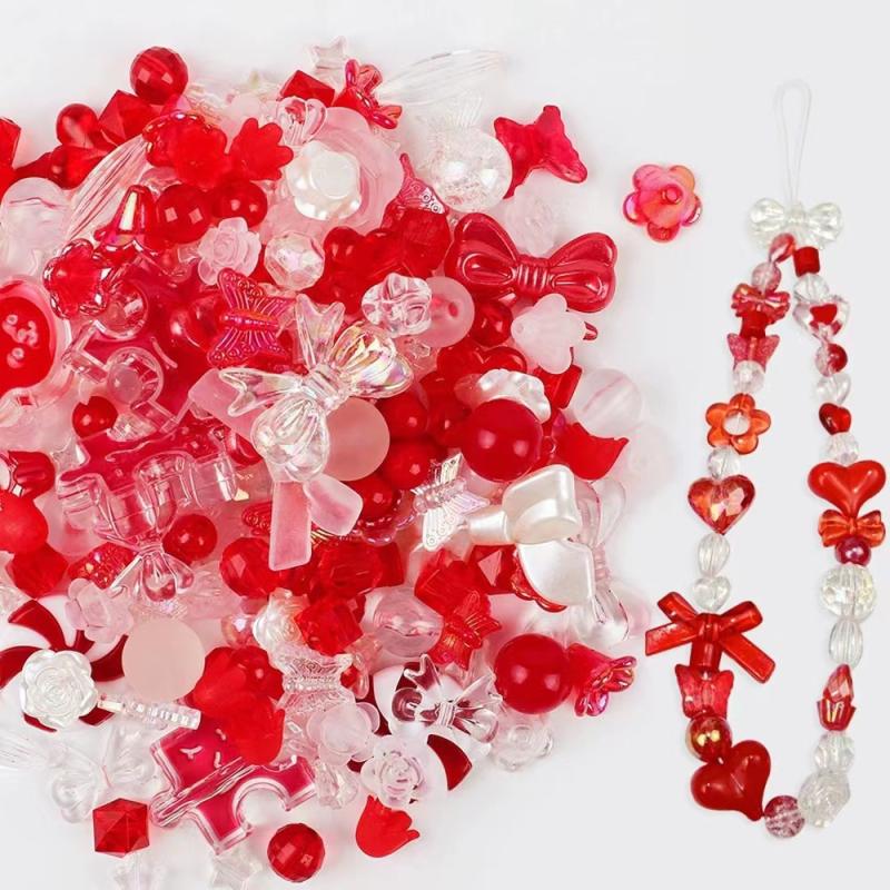 40g Mixing Style Candy Color Acrylic Bow Beads | DIY Phone Chain/Jewelry Making Kit
