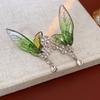 Exquisite Green Elf Ear Clip Shiny Wings Ear Clip Sweet Butterfly Earrings  Masquerade