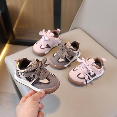 Chaussures pour bébé fille et tout-petit Printemps et Automne Nouvelles 0-1 Un 2 Ans Baskets à semelles souples Chaussures à lacets pour enfants