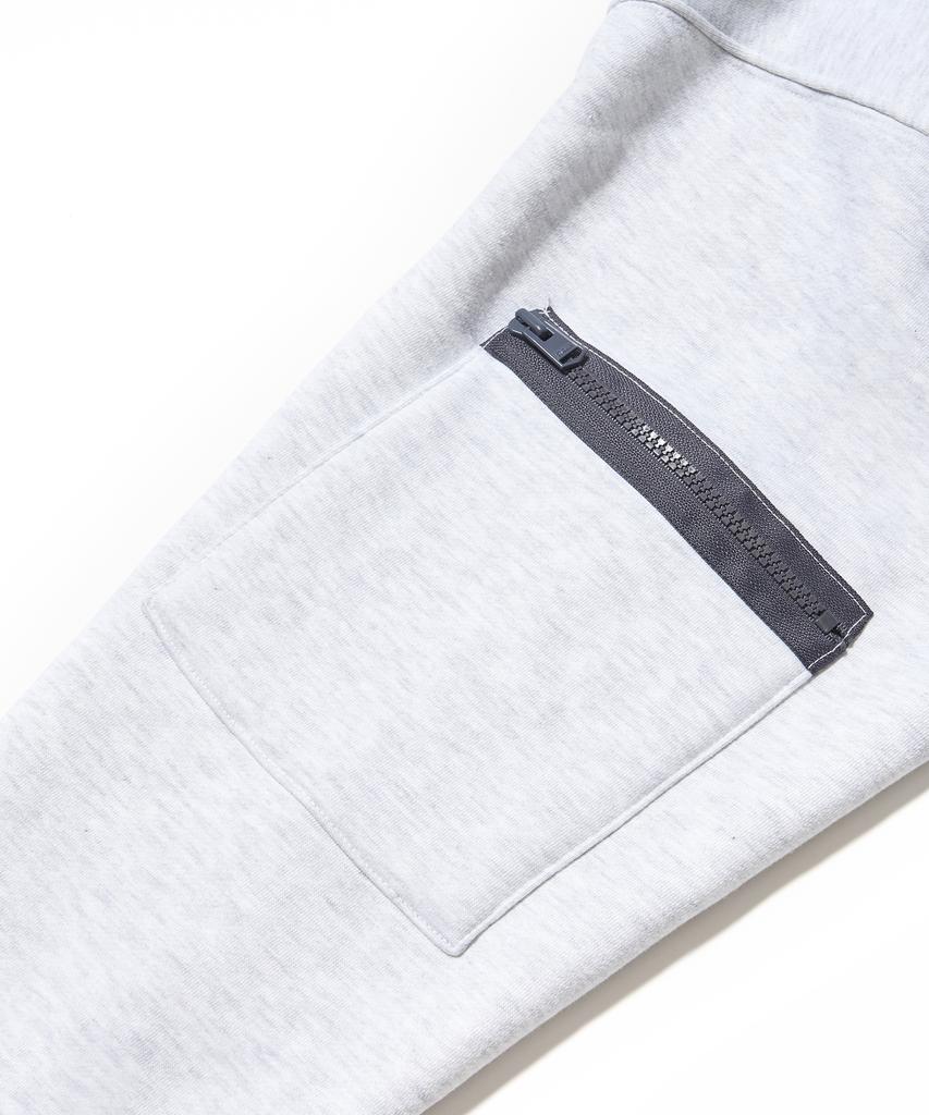 Stigma Zipper Oversized Zip Up Hoodie White Melange