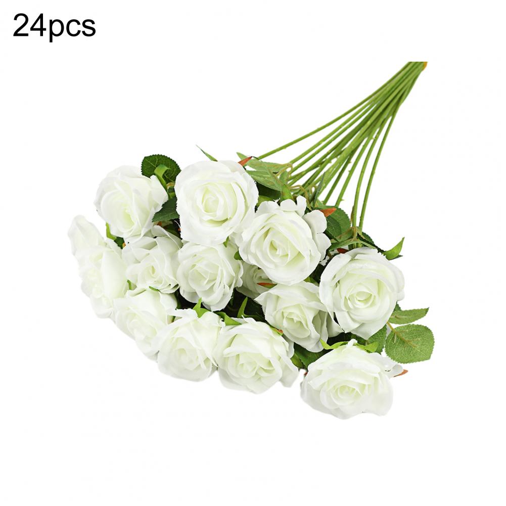 Artificial Rose Flower Realistic Long Stem Faux Silk Rose Bouquet For Valentine's Day Home Wedding Party Flower Decoration