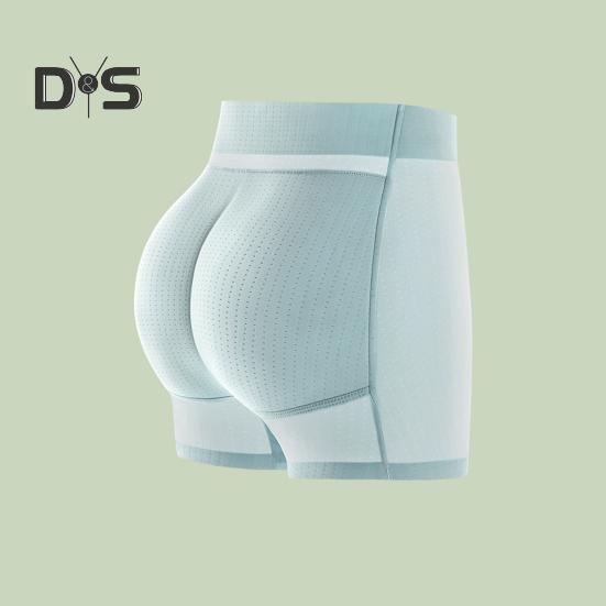 Women Underpants Hollow Mesh Patchwork Tummy Control High Waist Butt-lifted Lift Plump Curves Fake Butt Padded Butt Enhancer Sponge Hip Pad