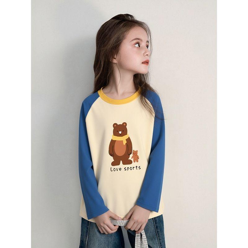 27Home Brand Children's Clothing Autumn New Collection Korean Style Raglan Sleeve Girls' Baby Long-Sleeve T-Shirt Pure Cotton Base Shirt