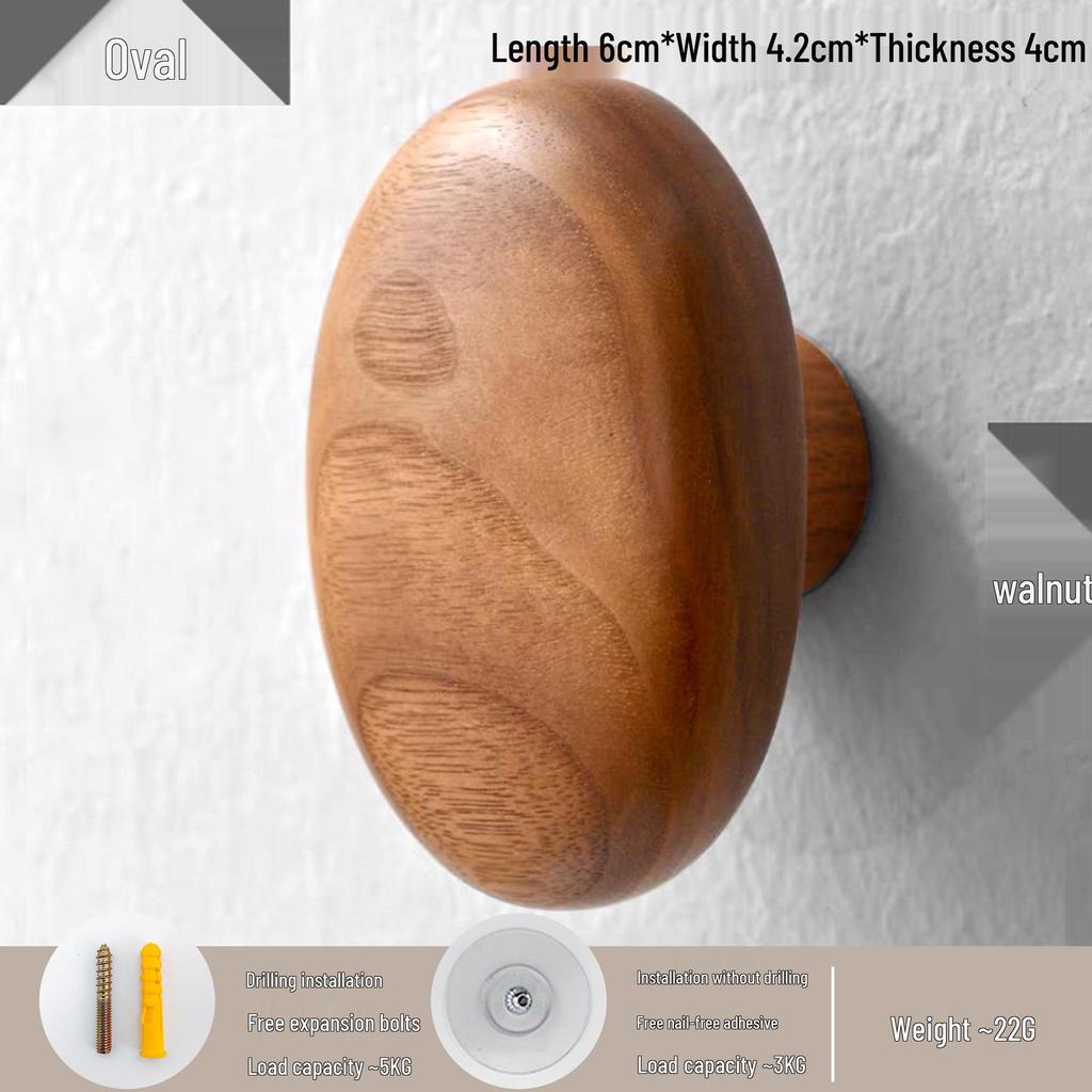 Nordycki Haczyk bez wiercenia z drewna orzechowego: Wieszak na ubrania i kapelusze za drzwiami